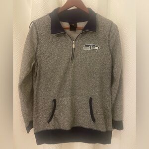 Seattle Seahawks NFL Junior Girl’s Quarter-Zip Sweater Size Large 11/13